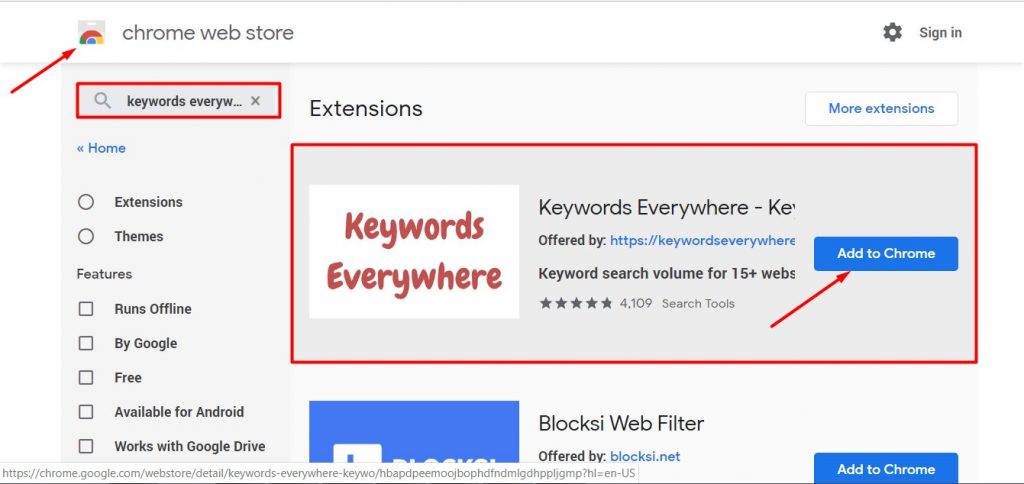 Keywords EveryWhere Chrome